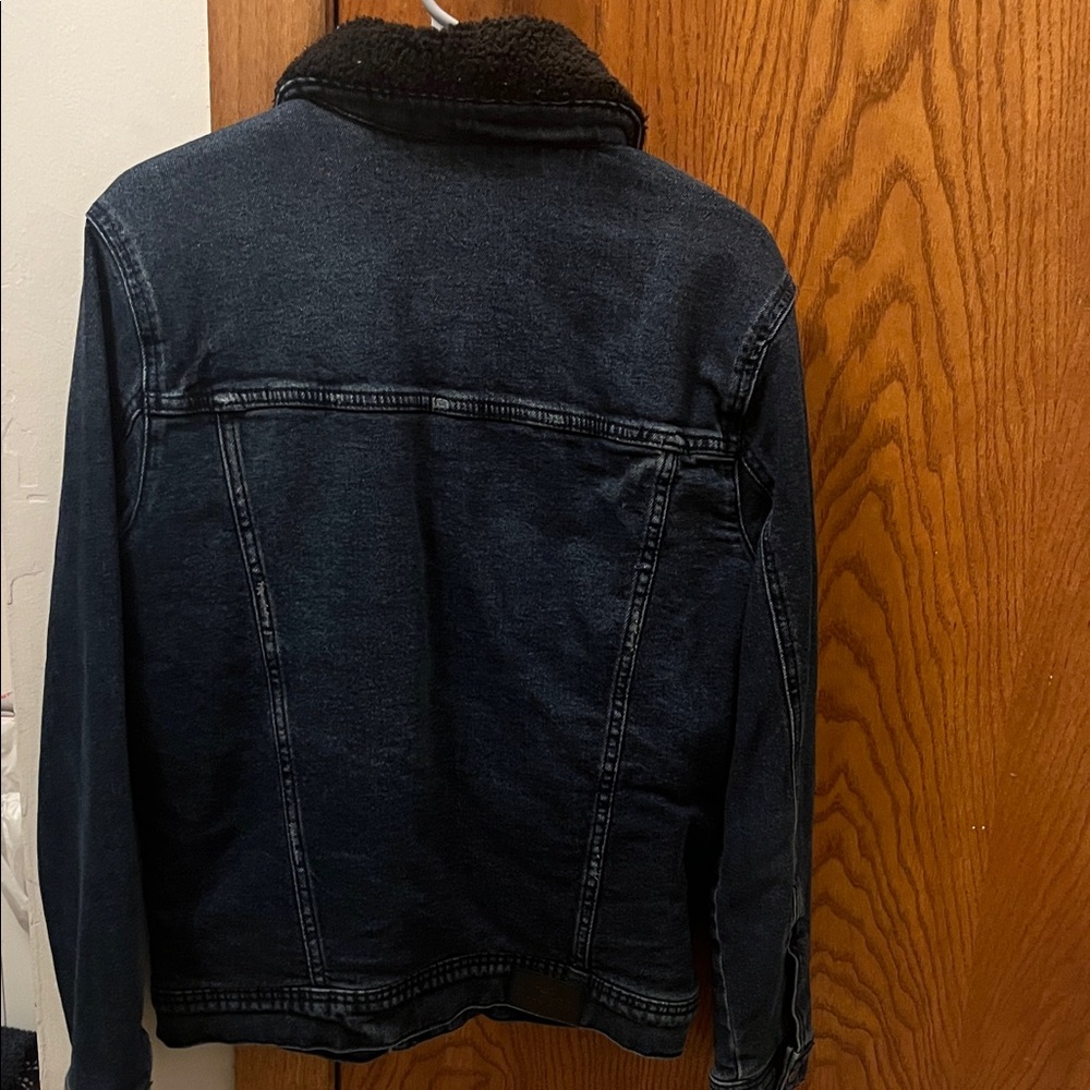 Hollister Navy Denim Jacket with Black Collar - Picture 2 of 2